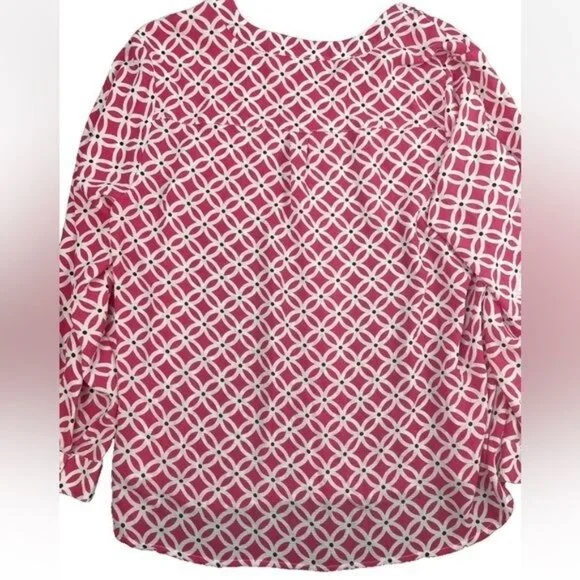 STUDIO WORKS Woman 2X Blouse Pink Front ZIP & 2 Pocket - Picture 4 of 15